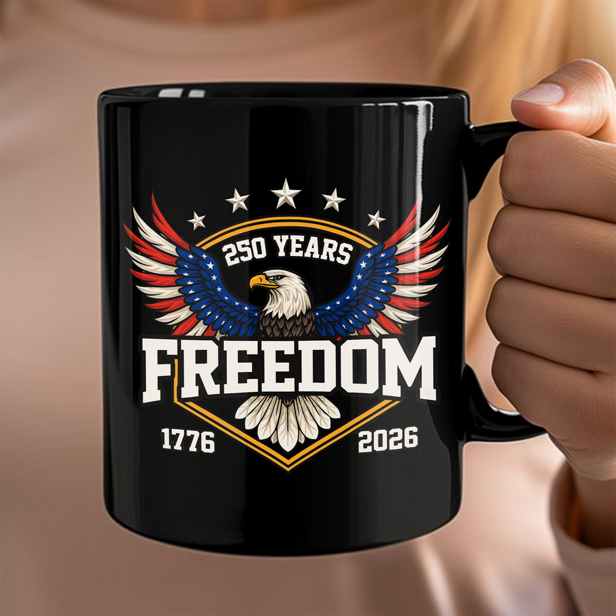 America 250 Years of Freedom 1776–2026 Anniversary Black Mug HA75 898806