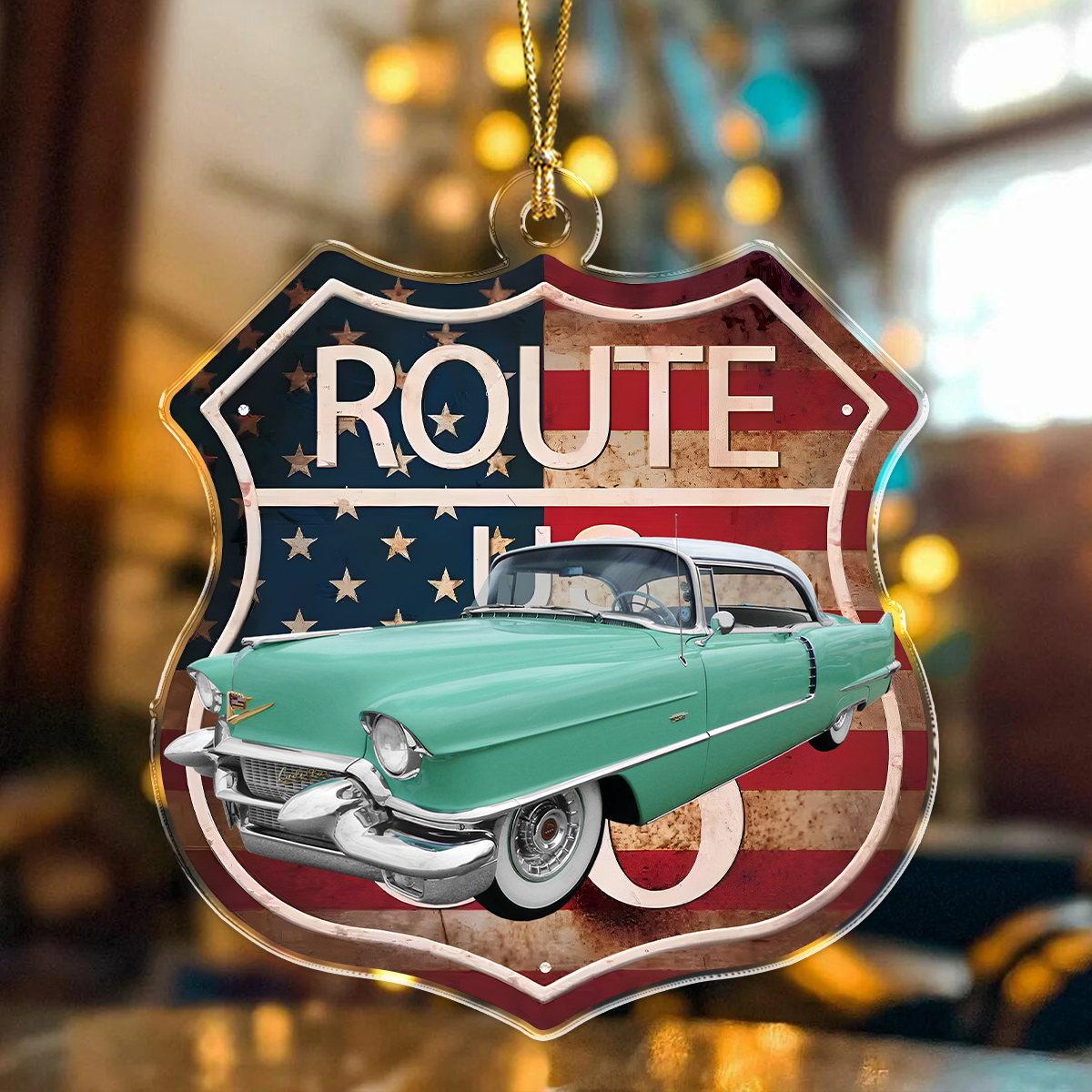 Custom Photo Route 66 Acrylic Ornament Gift For Car Lovers CH07 895366