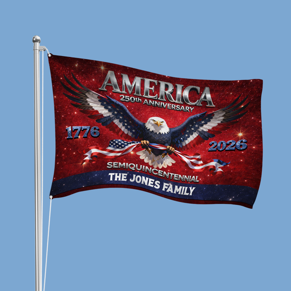 Personalized Eagle America 250th Birthday House Flag CH07 910646