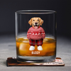 Custom Photo Dog Cat Xmas Clothes Christmas Whiskey Glass CH07 899350