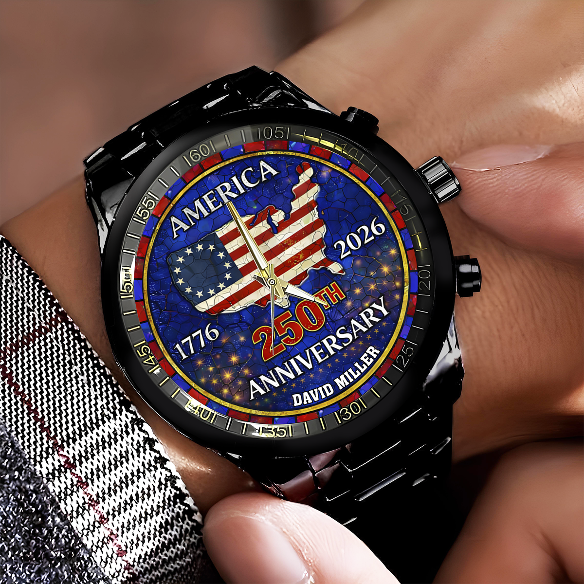 Personalized Name America 250th Anniversary Men's Wrist Watch HO82 901556
