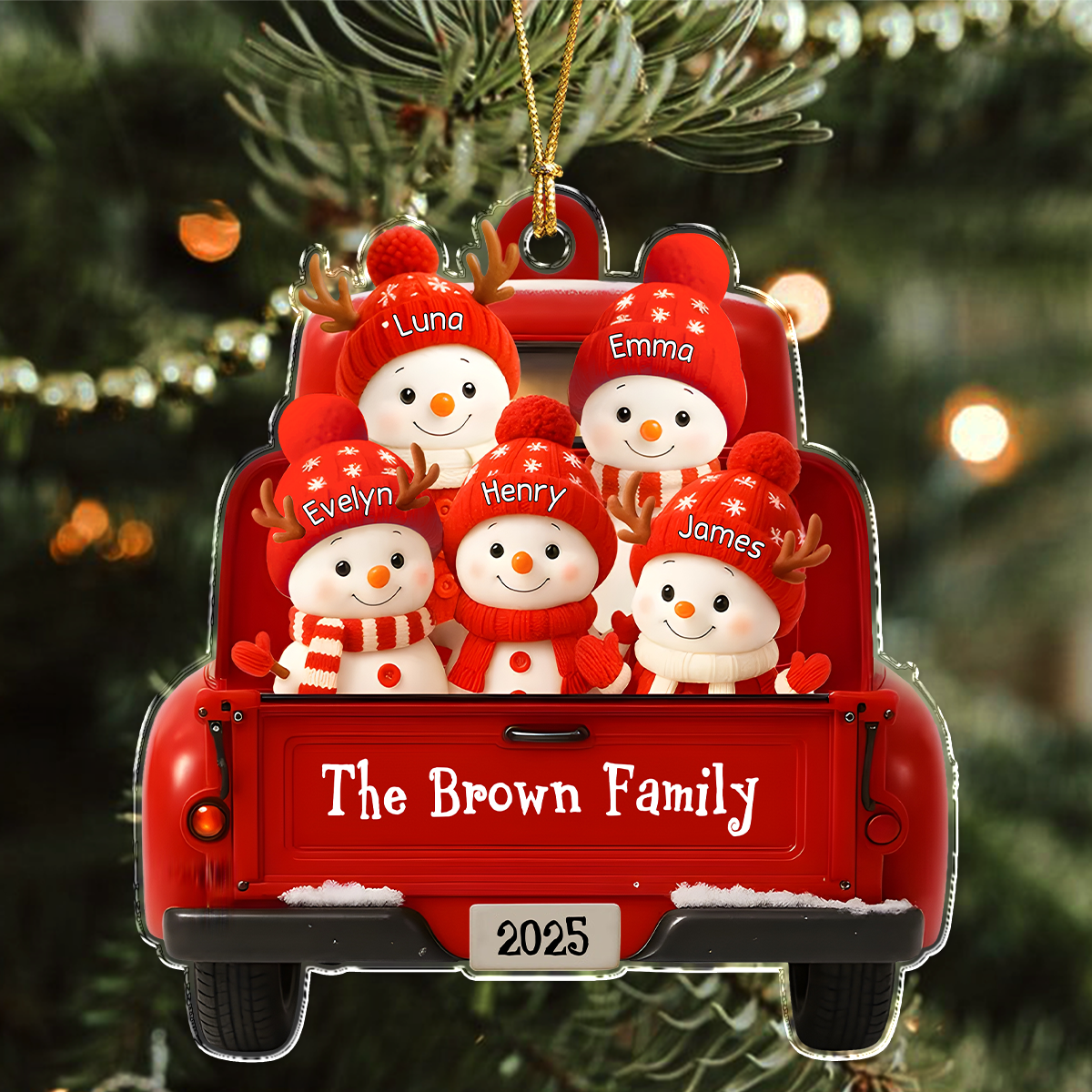 Personalized Snowman Family Acrylic Ornament Gift For Mom, Dad, Brother, Sister, Kids HO82 900176
