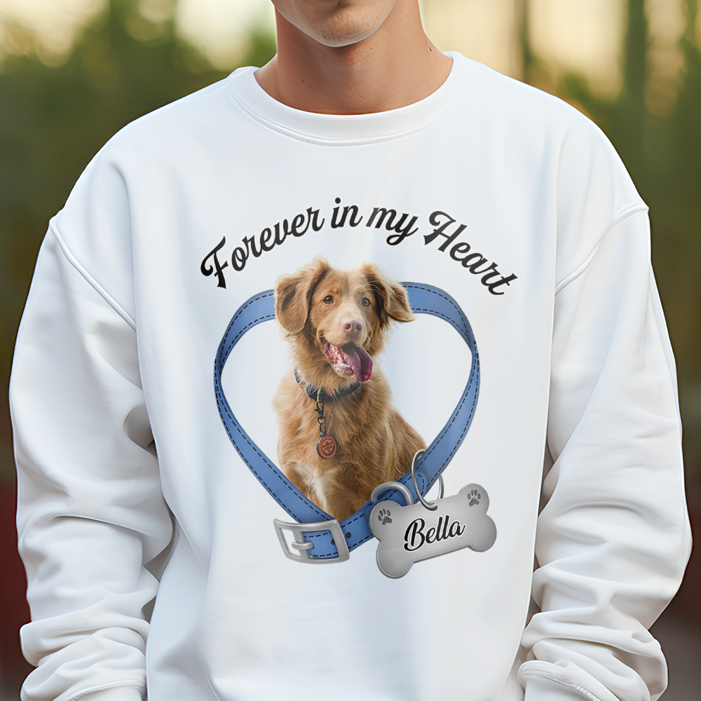 Custom Photo Forever In My Heart Dog Memorial White Shirt CH07 910810