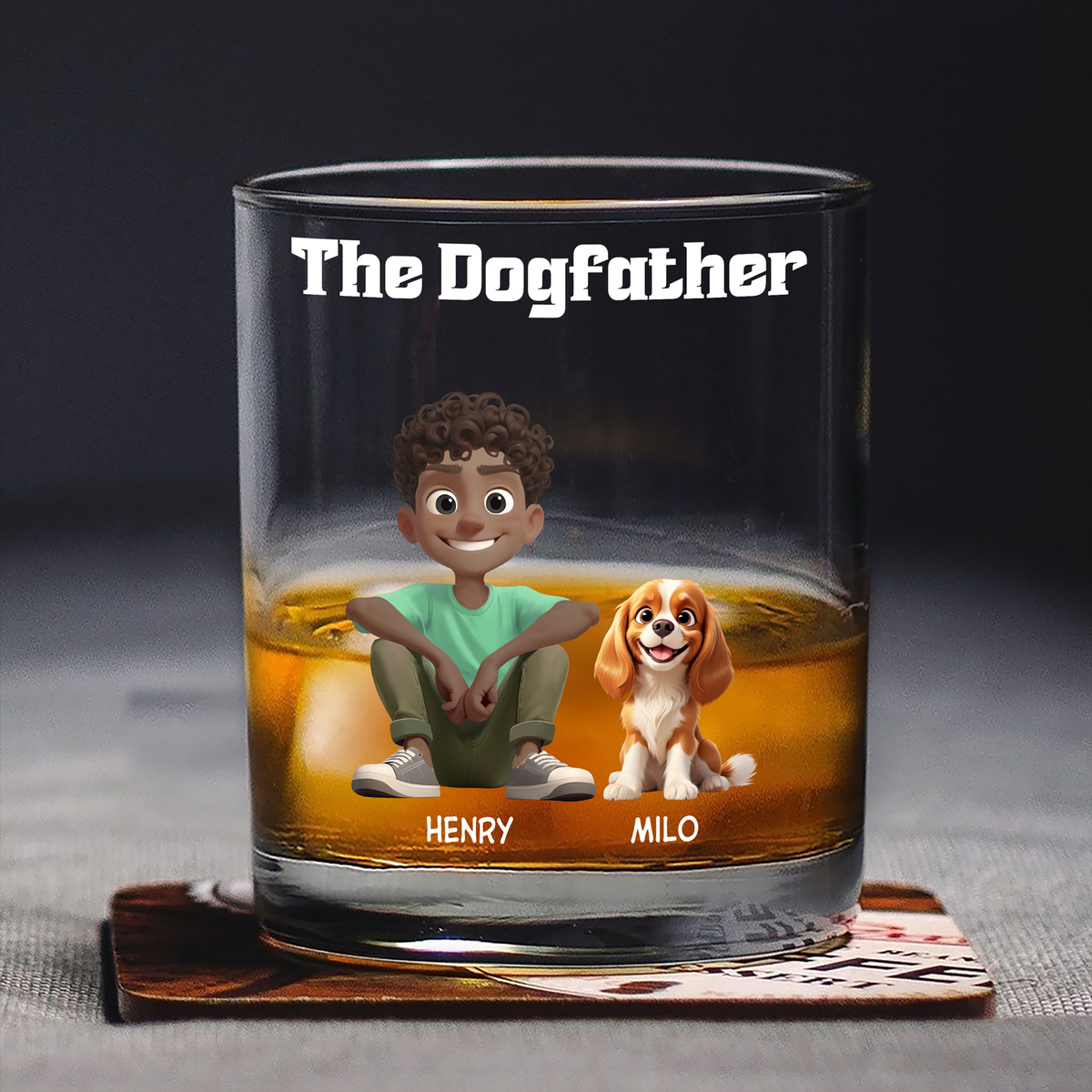 The Dogfather For Dog Lover Print Whiskey Glass TH10 896469