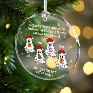 Personalized Ghost Friends Funny Christmas Glass Ornament HA75 897820