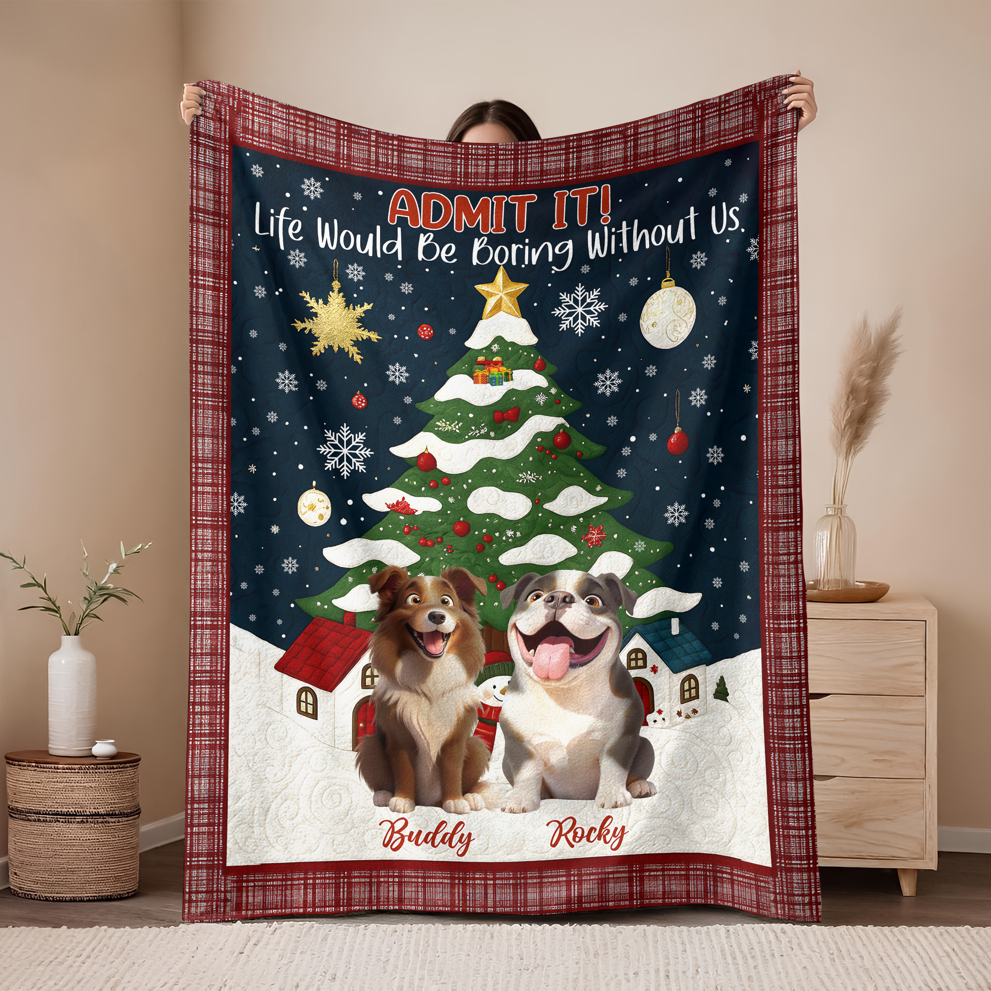 Custom Cute 3D Dog Admit It Life Would Be Boring Without Me Blanket LM32 897189