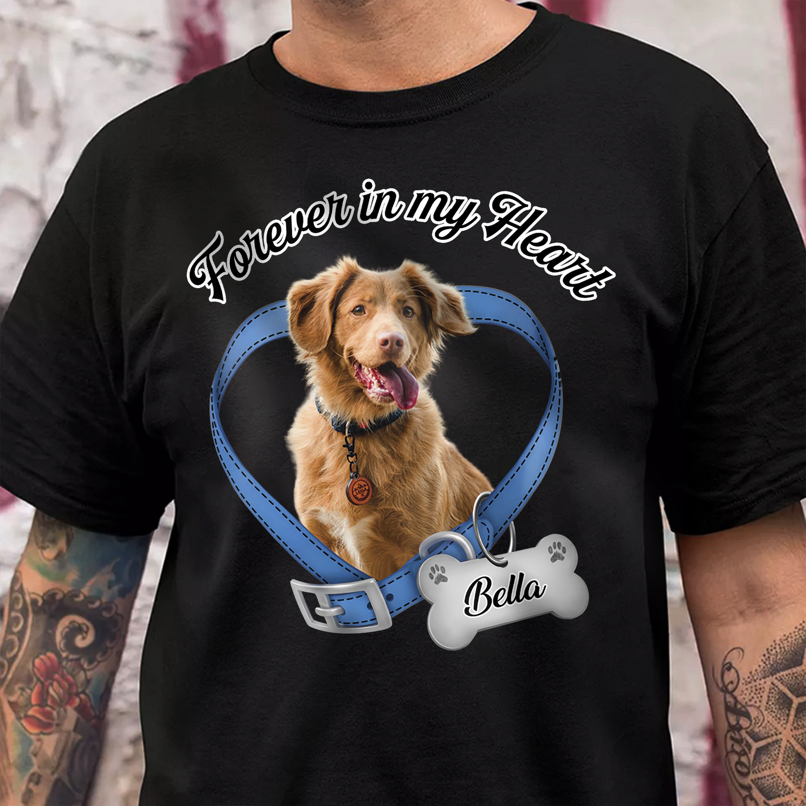 Custom Photo Forever In My Heart Dog Memorial Dark Shirt CH07 910812