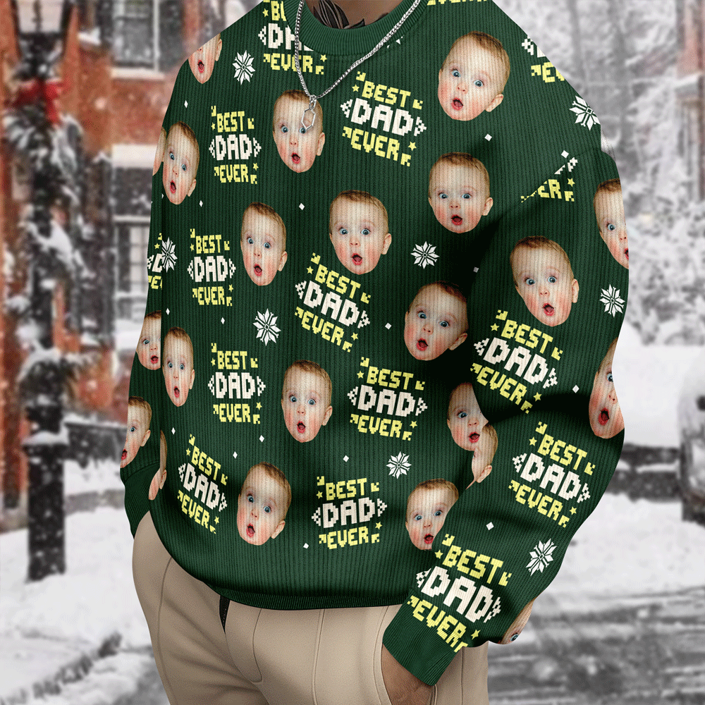 Custom Photo Best Mom Ever Funny Kids Christmas - Personalized Ugly Sweater CH07 899720