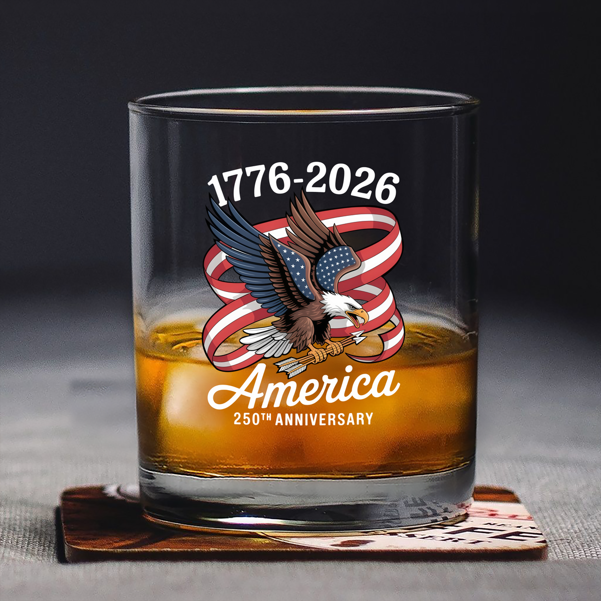 America 250Th Anniversary 1776-2026 Eagle Whiskey Glass HA75 920262