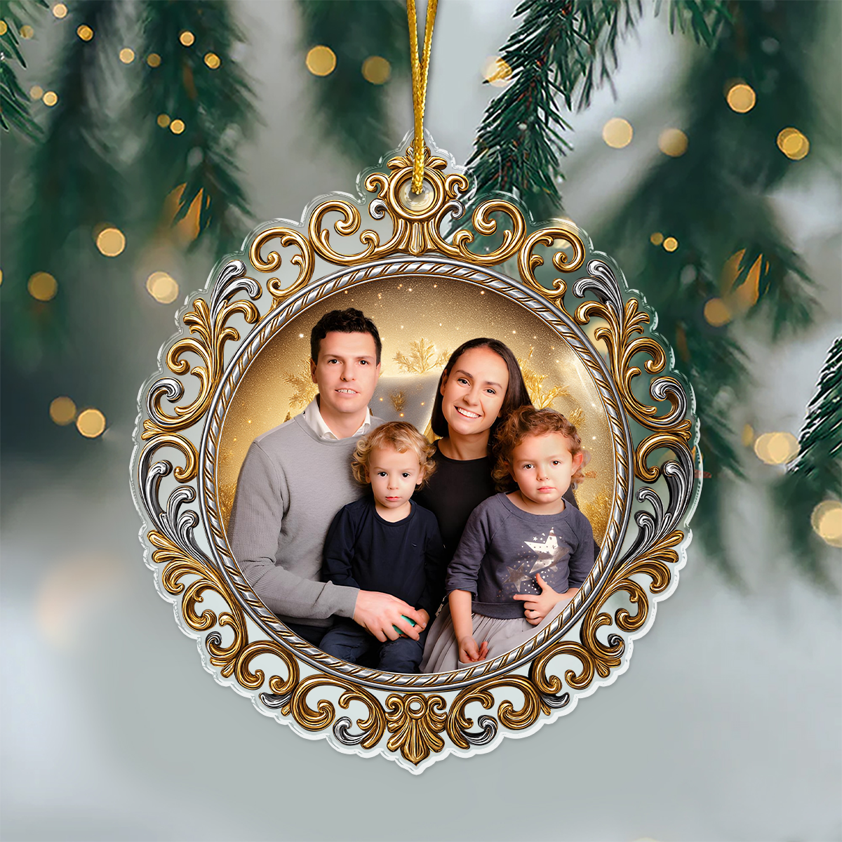 Custom Family Photo Acrylic Ornament Christmas Gift HA75 898166