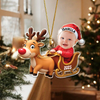Custom Baby Photo Reindeer Christmas Acrylic Ornament HA75 897576