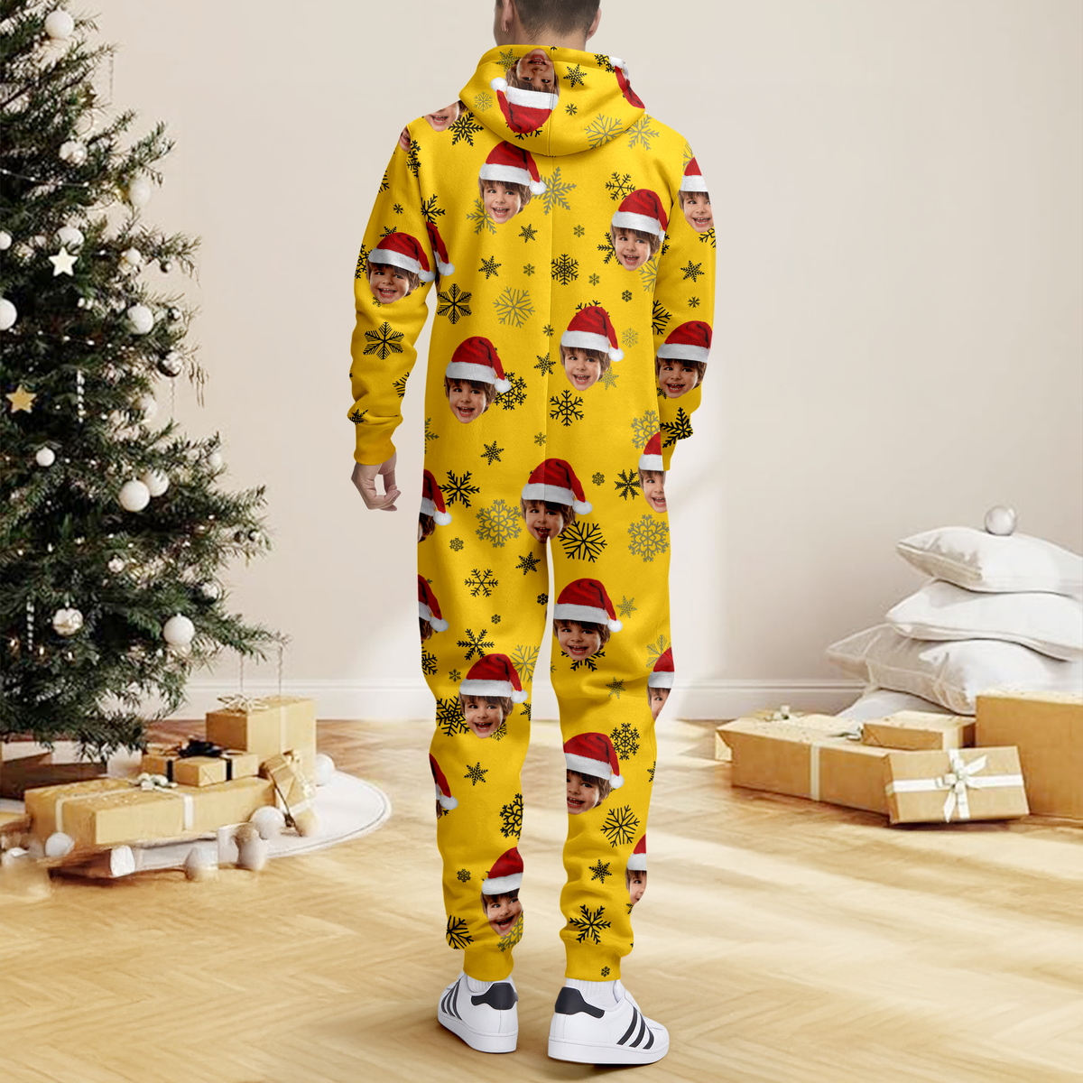 Custom Kid Santa Photo Christmas Onesie Pajamas CH07 899310