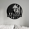 Custom Family Name US Flag With American Eagle Monogram Metal Sign LM32 897899