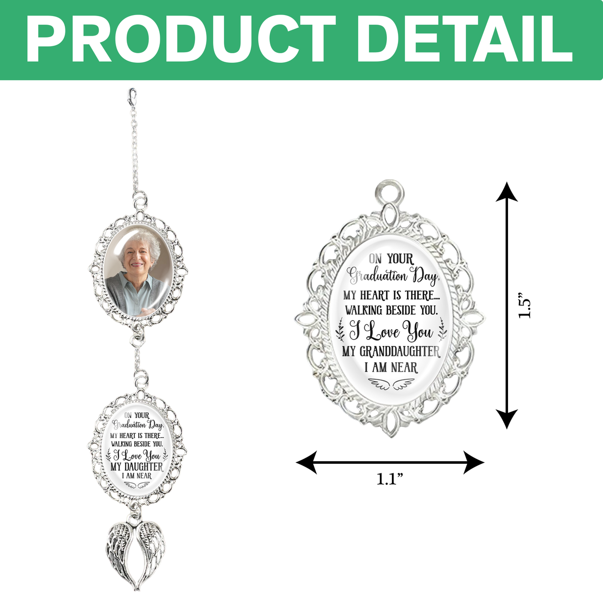 Custom Photo Graduation Tassel Charm With Angel Wings HO82 901366