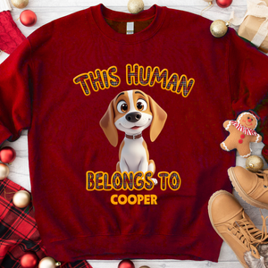 Personalized This Human Belongs To Dog Sweatshirt Gift For Dog Lovers TH10 896531
