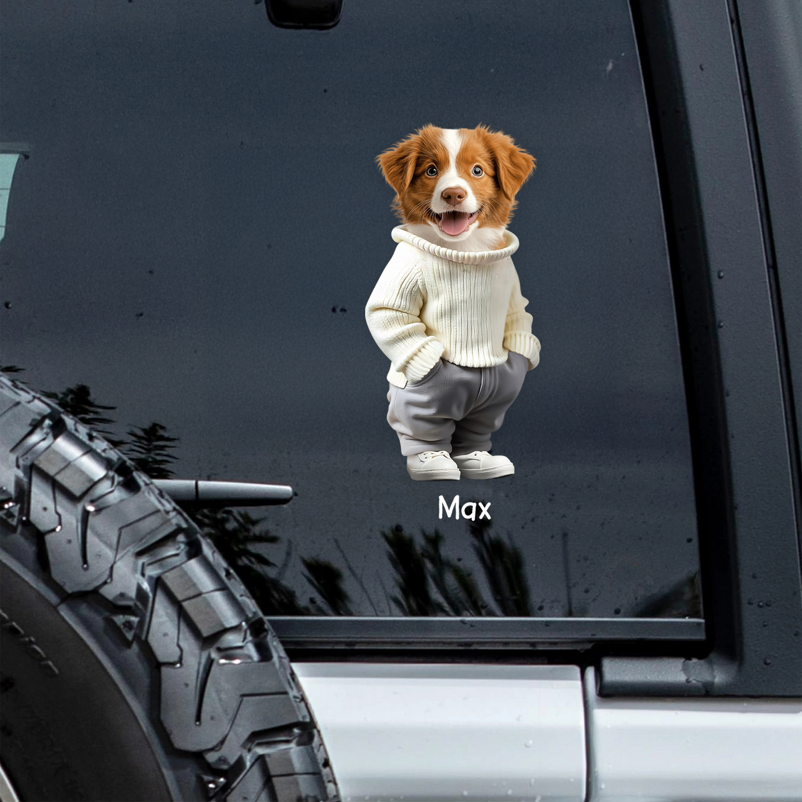 Custom Face Cute Dog Car Window Decal Sticker For Dog Dad Dog Mom CH07 895500