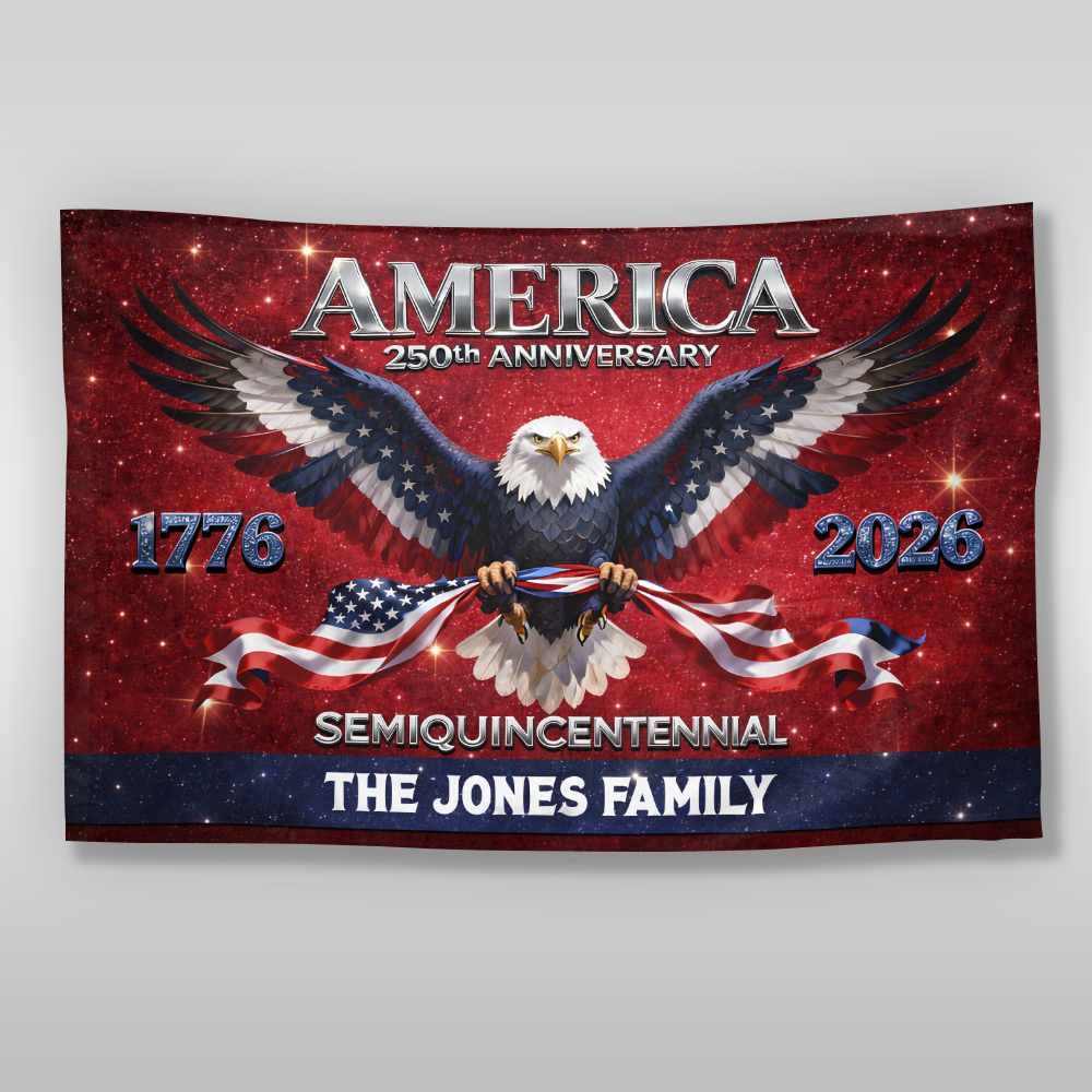 Personalized Eagle America 250th Birthday House Flag CH07 910646