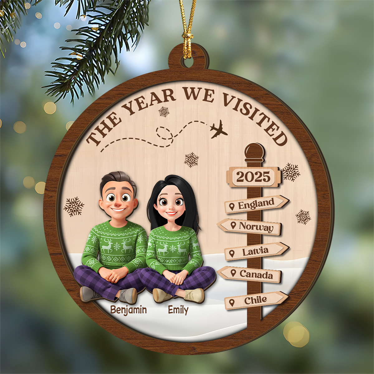 The Year We Visited - Personalized 2-Layered Wood Ornament LM32 895961