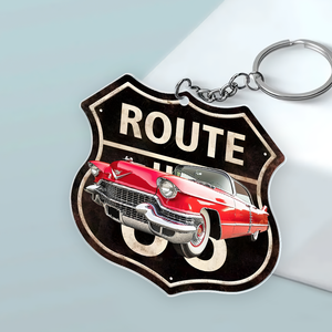 Custom Photo Route 66 Acrylic Keychain Gift For Car Lovers CH07 899142