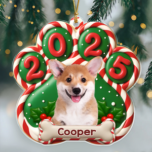 Custom Dog Photo Paw Christmas Acrylic Ornament For Dog Lovers HA75 897948