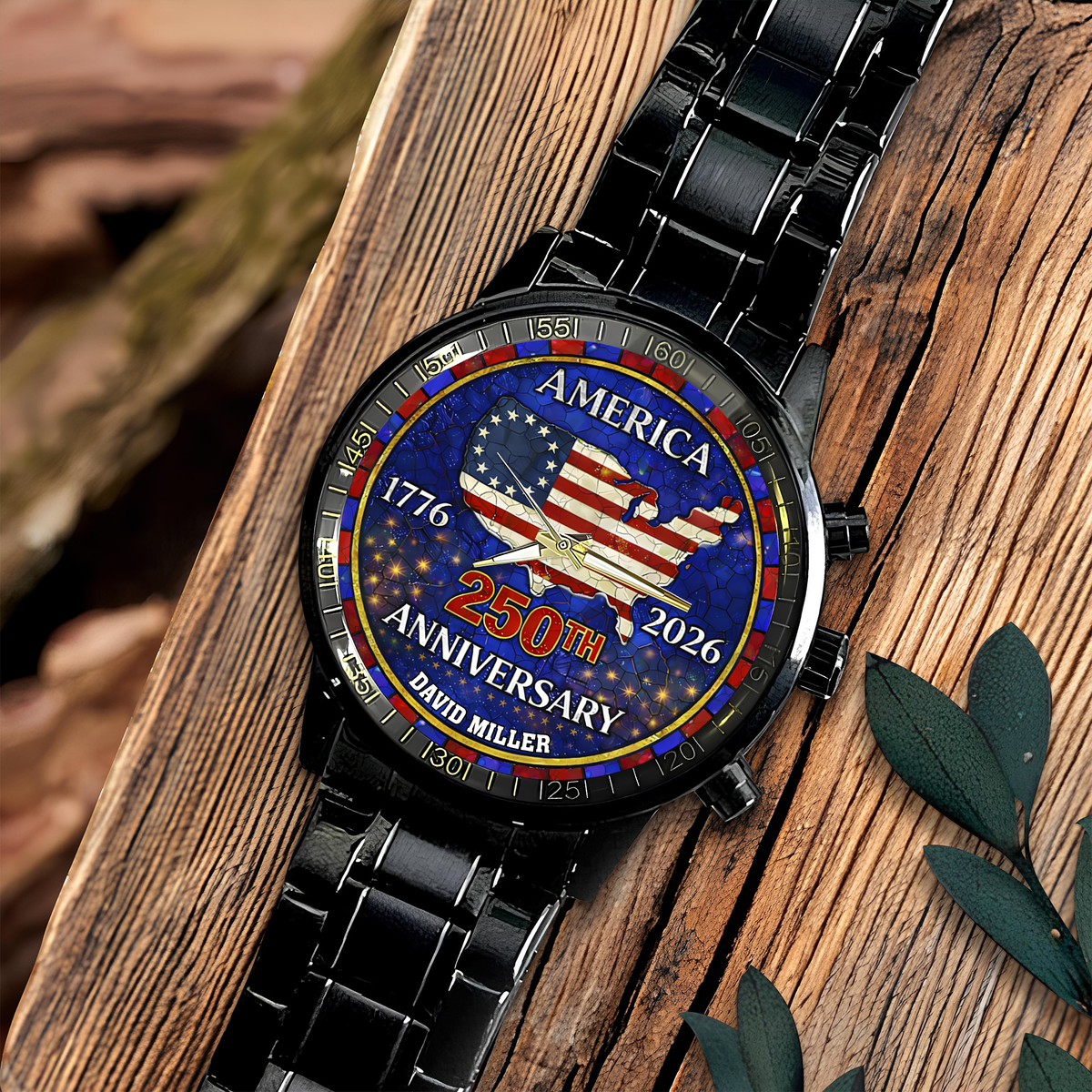 Personalized Name America 250th Anniversary Men's Wrist Watch HO82 901556