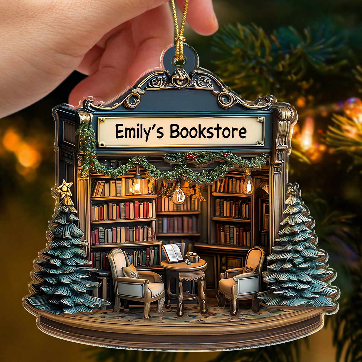 Personalized Your Bookstore Christmas Acrylic Ornament TH10 896605