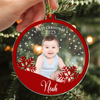 Custom Baby's First Christmas With Snowflake Wood And Acrylic Ornament HA75 897834