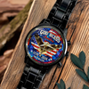 Personalized Name Patriotic 250th Anniversary God Bless America Eagle 1776–2026 Men's Wrist Watch HO82 901558