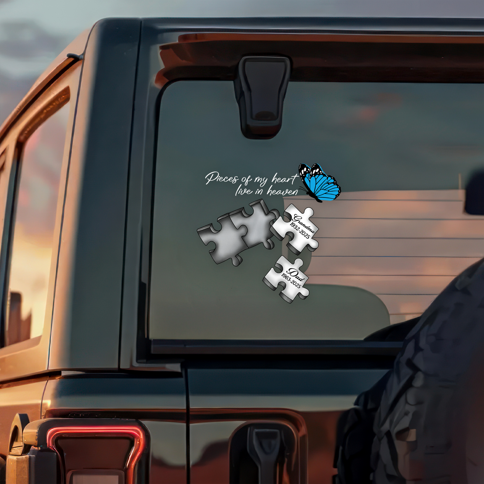 Custom Name A Piece Of My Heart Lives In Heaven Car Window Decal Sticker CH07 910190