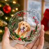 Custom Photo Baby Dog First Christmas 2025 Glass Ornament For Dog Lovers LM32 897103