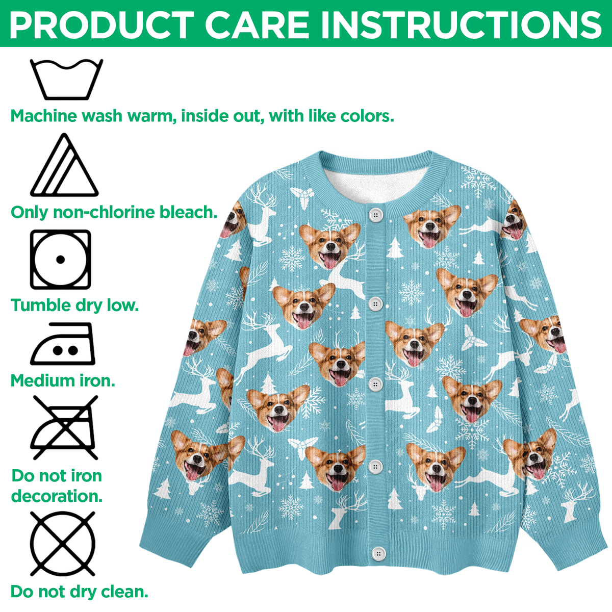 Custom Photo Christmas Ugly Cardigan For Dog Lover TH10 896577