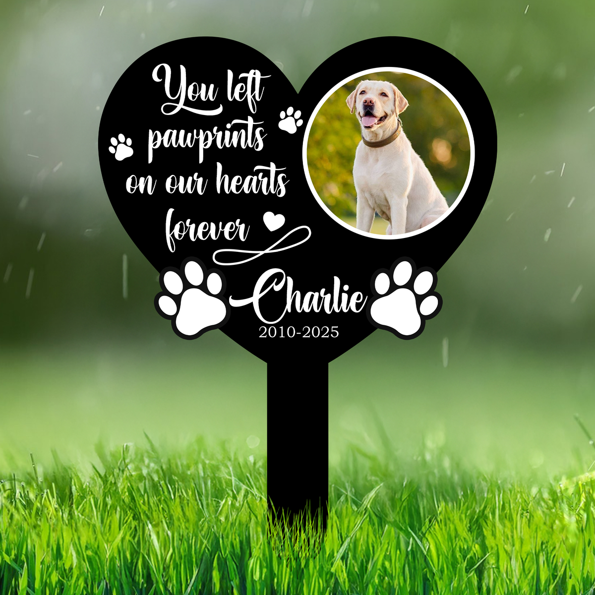 One By My Side, Forever In My Heart Custom Dog Memorial Garden Stake CH07 910738