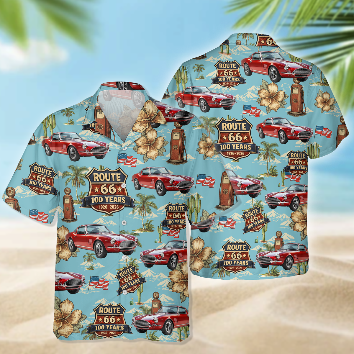 Custom Car Photo 100 Year Of Route 66 1926-2026 Hawaii Shirt CH07 910582