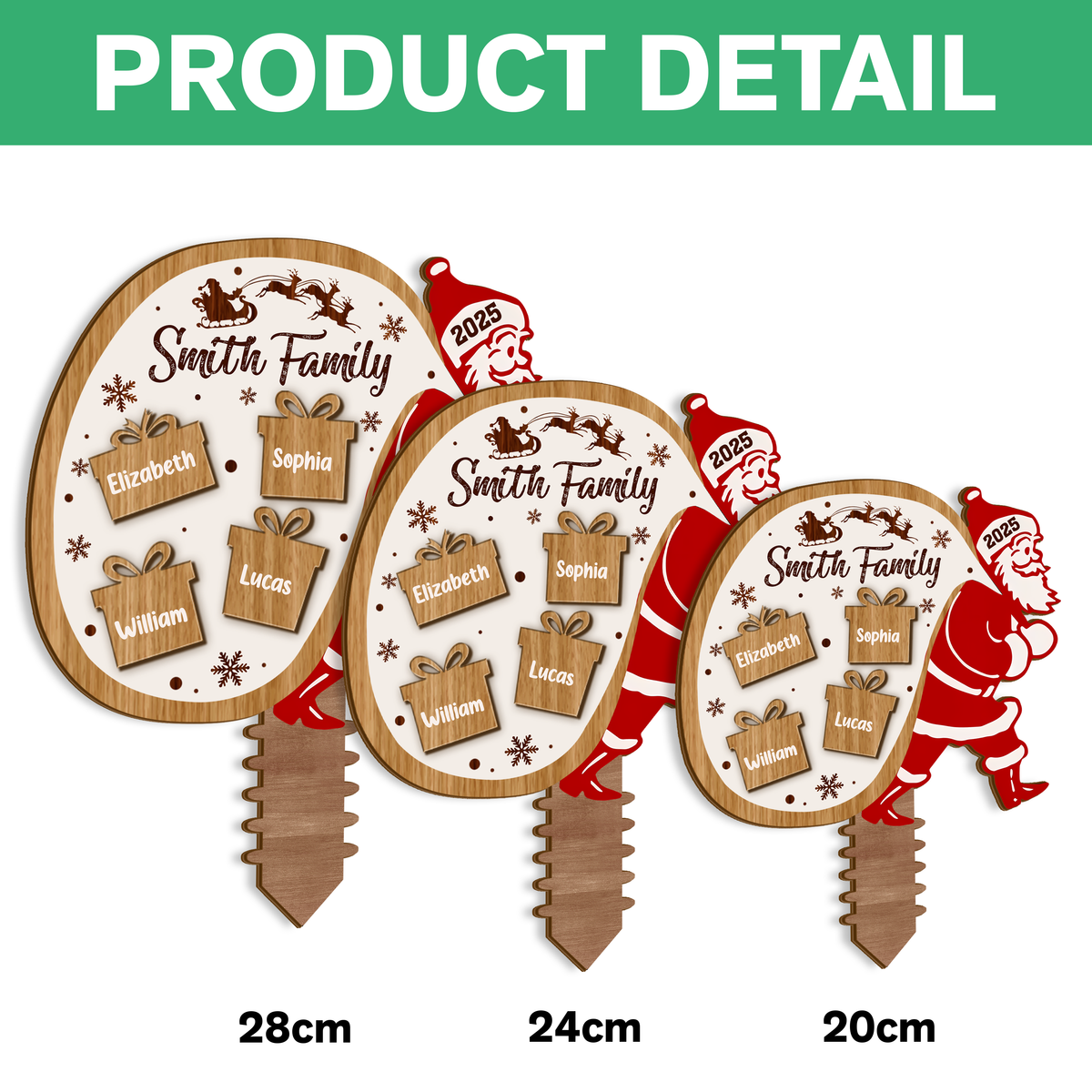 Custom Family Name Santa Claus Personalized Family Christmas Tree Topper CH07 899068