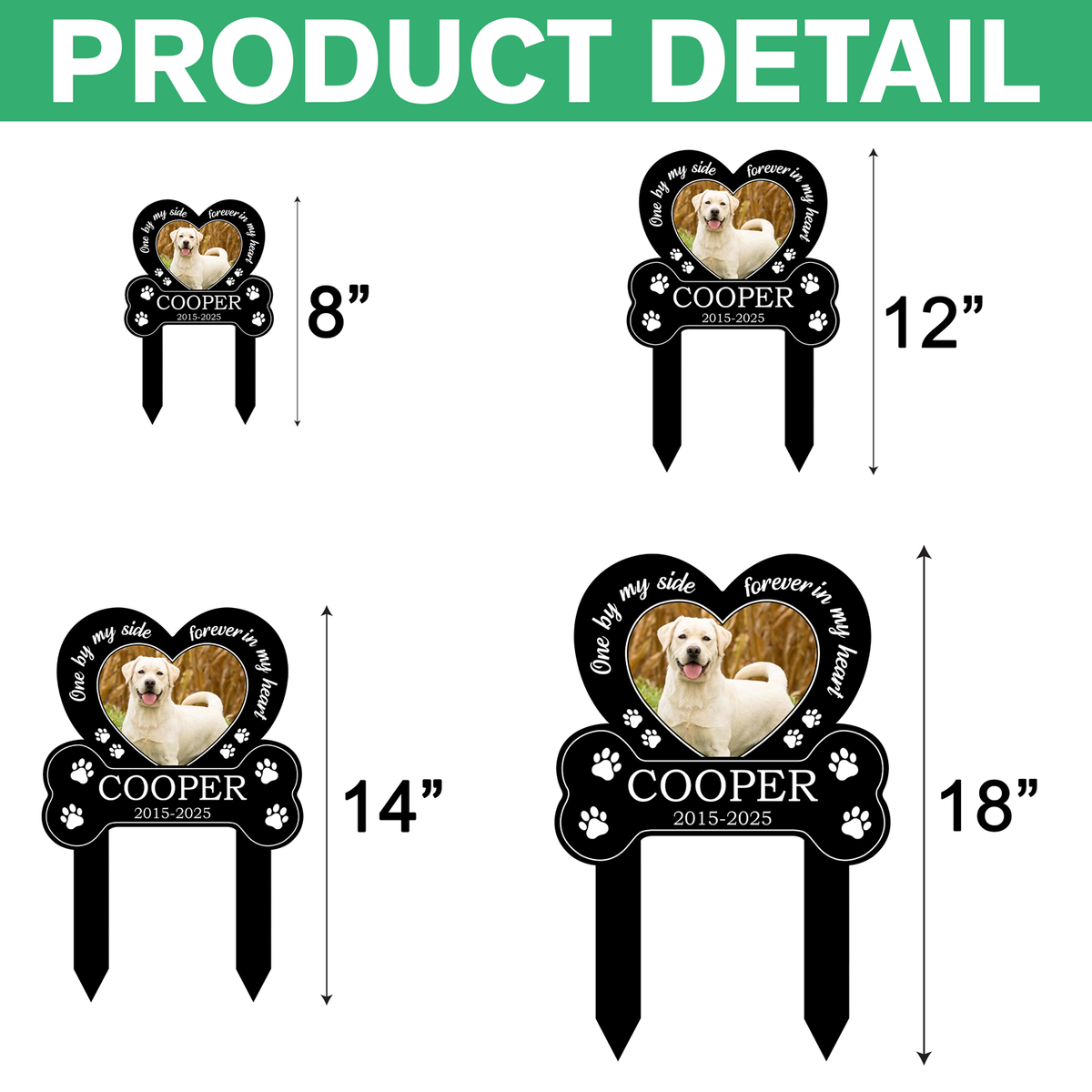 You Left Paw Prints on My Heart Custom Dog Photo Memorial Garden Stake CH07 911140