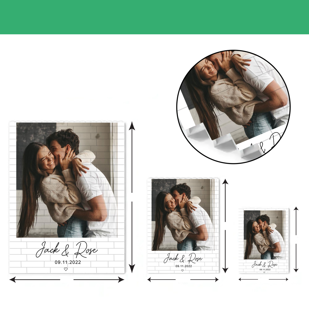 Custom Photo You & Me Always Love Together Building Brick Blocks LM32 895641