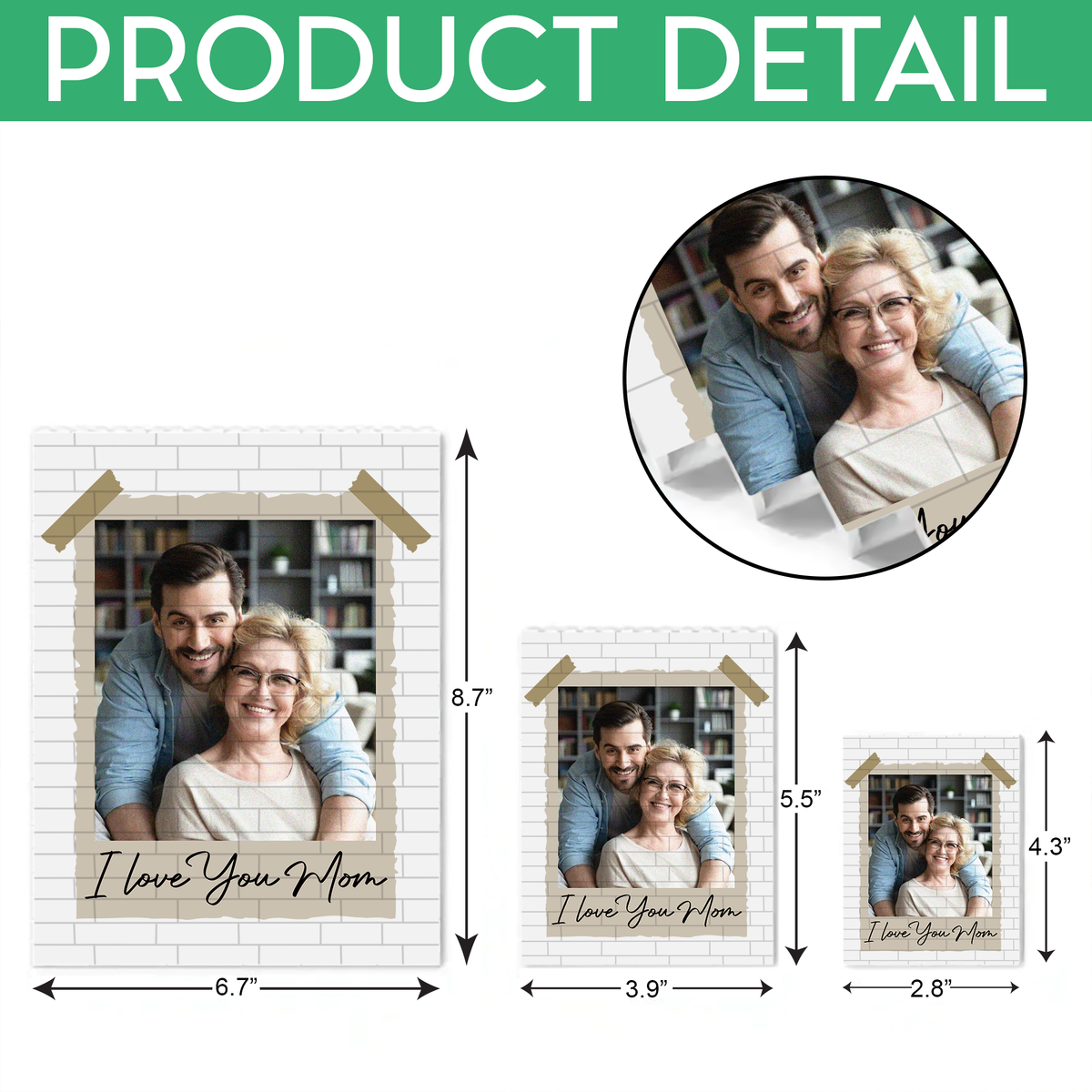 Custom Photo I Love You Mom Building Brick Blocks – Personalized Mother's Day Gifts CH07 911144