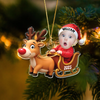 Custom Baby Photo Reindeer Christmas Acrylic Ornament HA75 897576