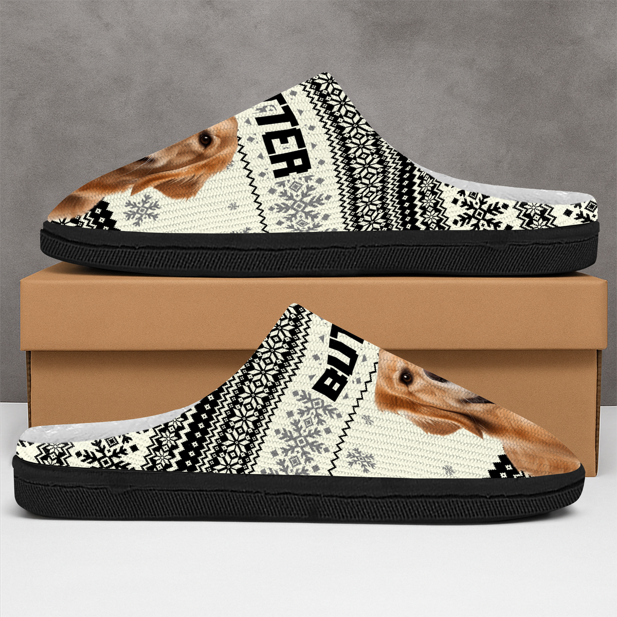 Custom Dog Photo Christmas Slipper For Dog Lovers CH07 896406