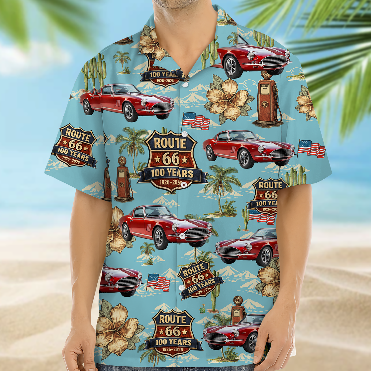 Custom Car Photo 100 Year Of Route 66 1926-2026 Hawaii Shirt CH07 910582