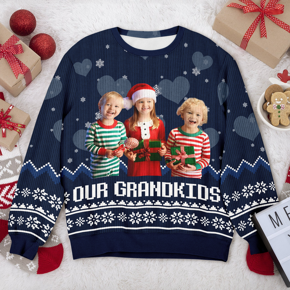 Custom Photo Our Grandkids Ugly Sweater For Christmas TH10 896247