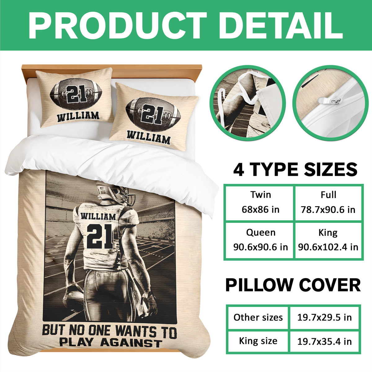 Personalized American Football Player Quilt Bedding Set - Be The One Everyone Wants To Watch CH07 899712