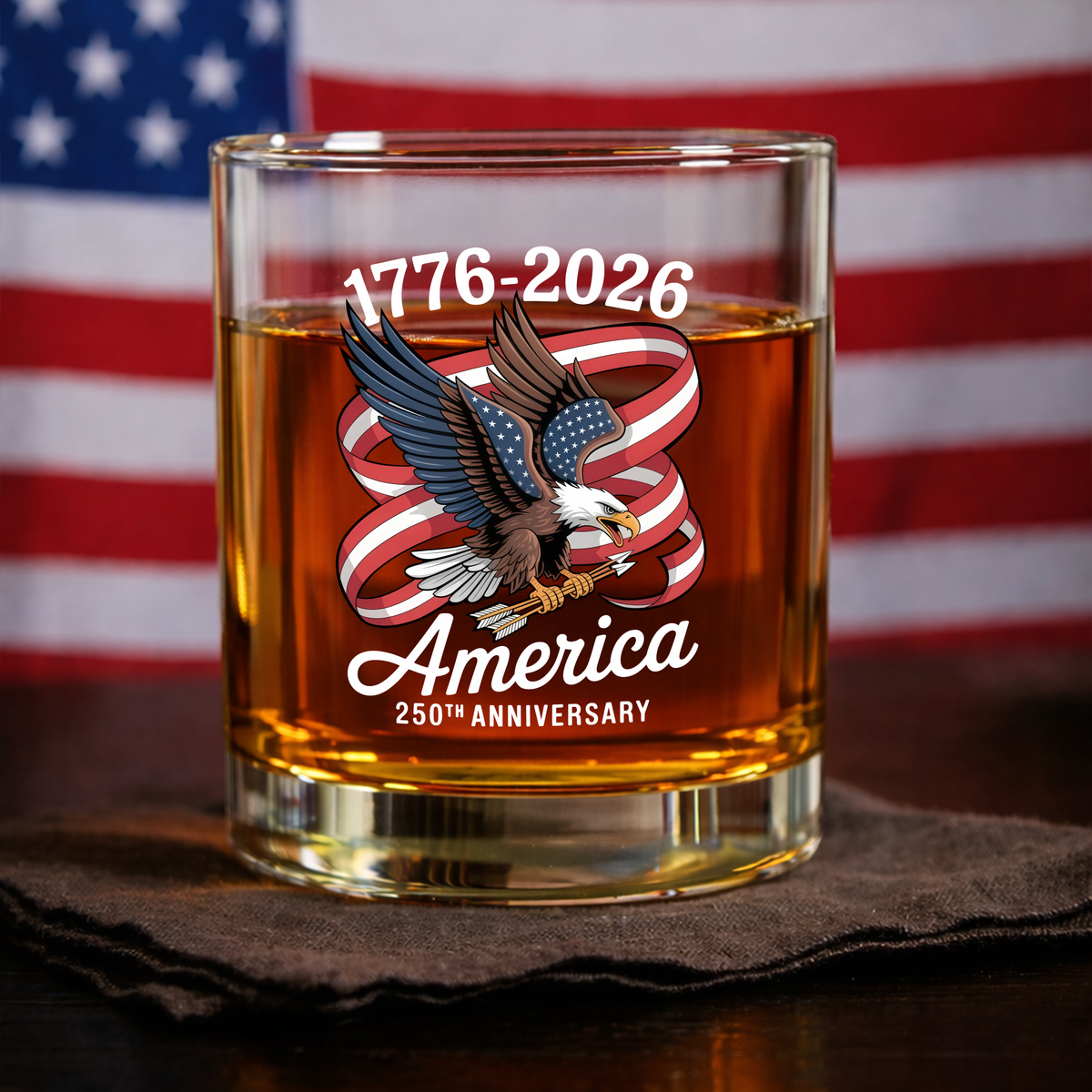 America 250Th Anniversary 1776-2026 Eagle Whiskey Glass HA75 920262