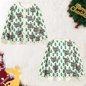 Custom Dog Cat Photo With Hand Block Print Ugly Cardigan For Dog/Cat Lovers LM32 897191