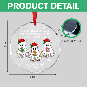 Personalized Ghost Friends Funny Christmas Glass Ornament HA75 897820