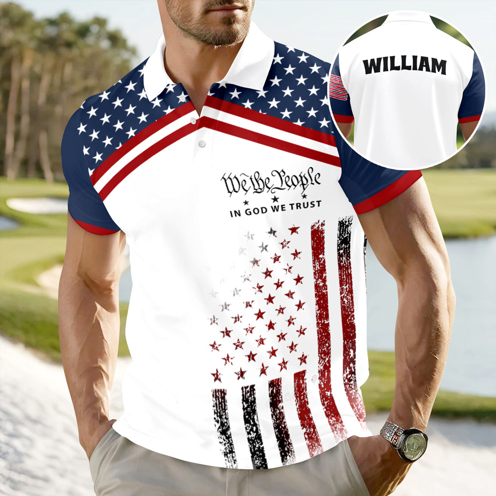 Custom Name We The People - In God We Trust Patriotic Polo Shirt CH07 910422