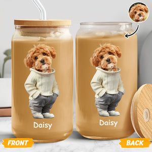 Custom Photo And Name Dog Glass Can For Dog Pet Lovers CH07 895340