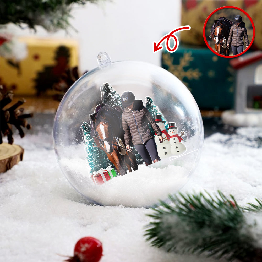 Custom Horse Photo - Personalized 3D Ball Ornament Christmas Gift For Family CH07 899792