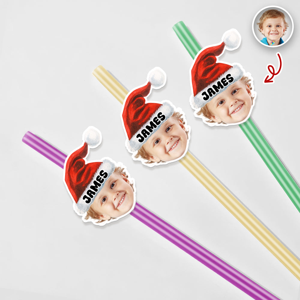 Custom Photo Christmas Party Colorful Straws LM32 895535