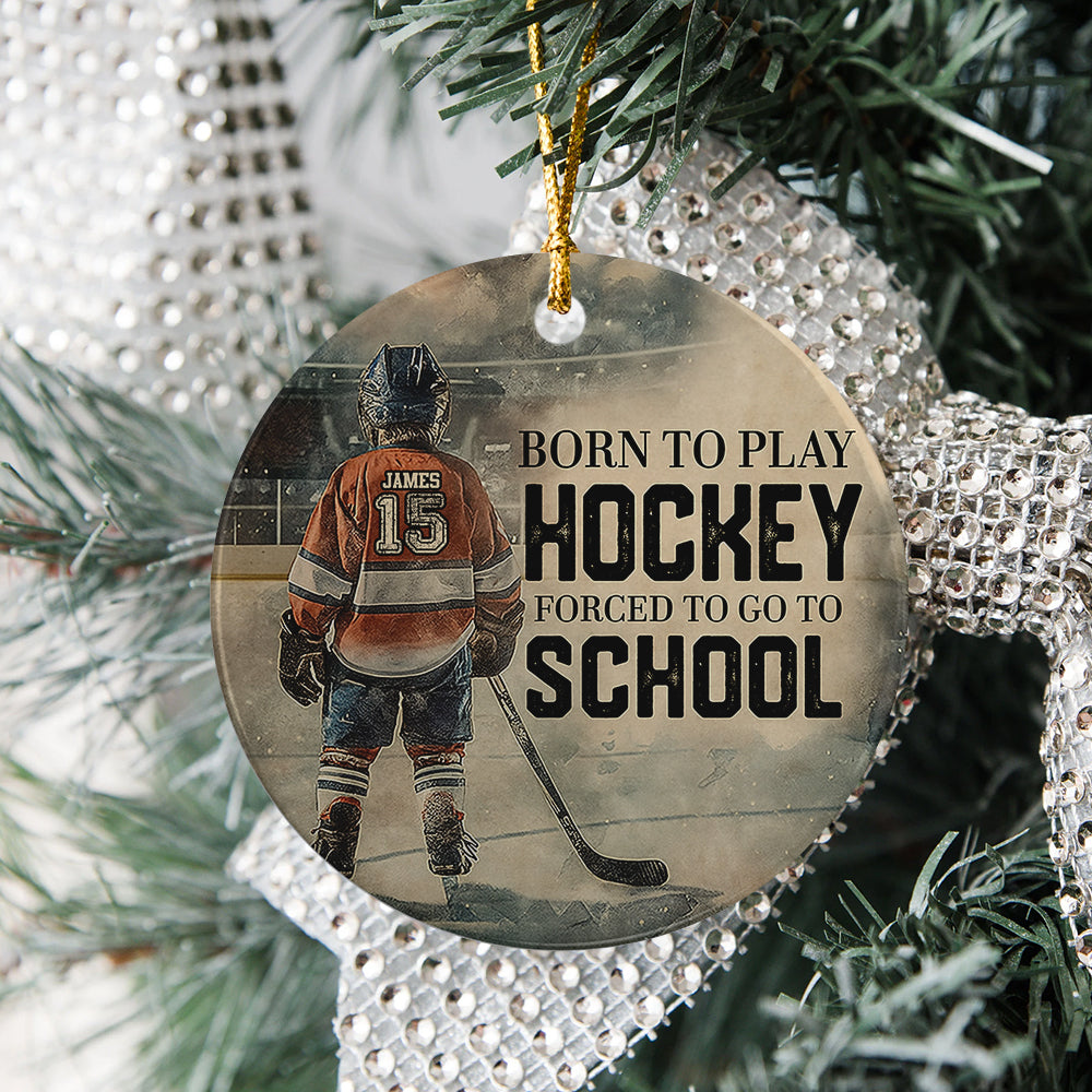 Personalized Hockey Boy Christmas Ceramic Ornament Gift For Hockey Lovers HO82 900082